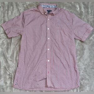 Van Heusen Men’s Short Sleeve Button Down Shirt Size Medium Neck Size 15-15.5